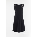 Black sleeveless skirt with eyelet at front